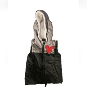 Mickey Vest Kids 2T Junior Puff Sherpa Hood Mickey Ears Classic Disney RN16435